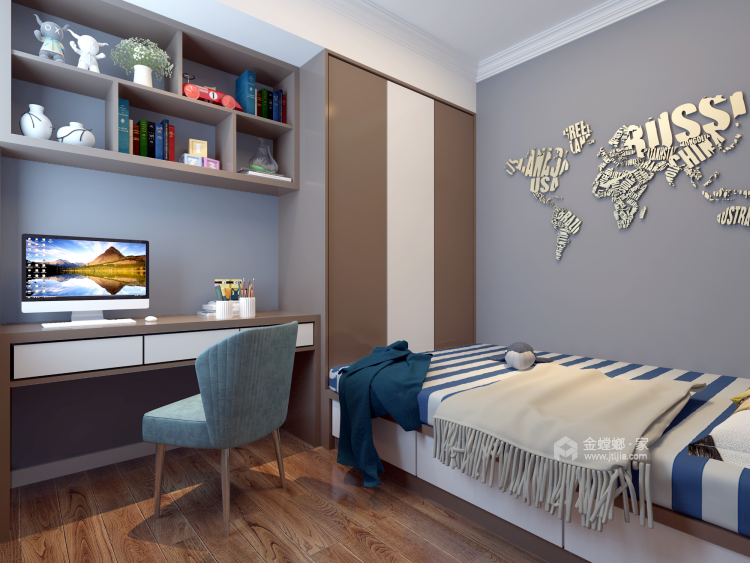 大胆用色点亮单调生活，让家更温馨-卧室效果图及设计说明