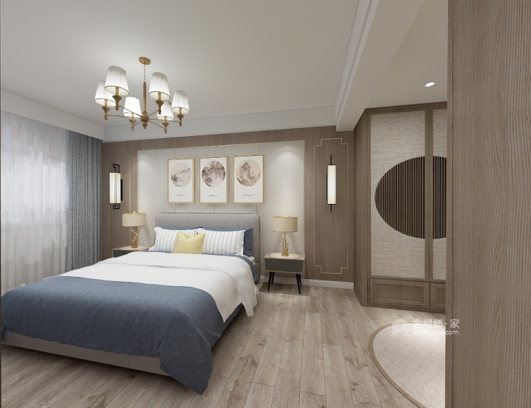 简洁、硬朗的线条设计，更显经典-卧室效果图及设计说明
