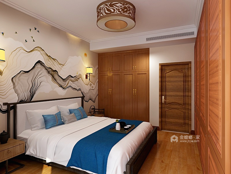 120平现代风，色彩与户型的完美结合-卧室效果图及设计说明