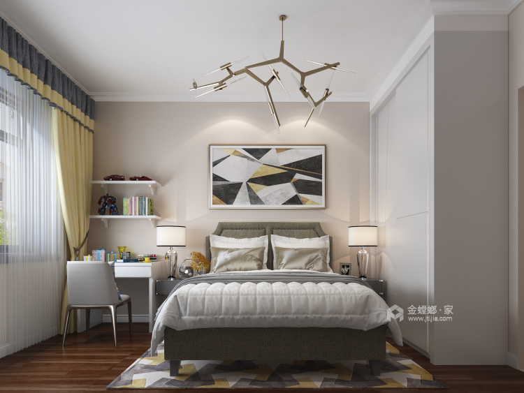 140平简美风，诠释粉色浪漫-卧室效果图及设计说明