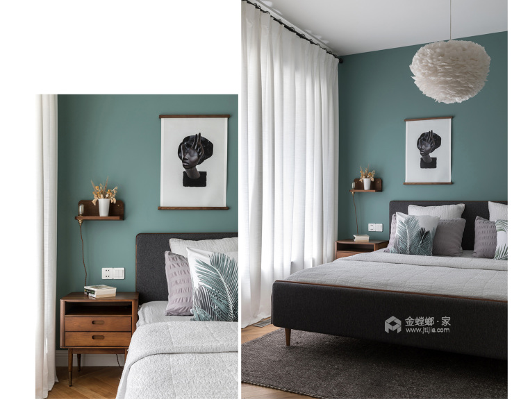 浓浓的自然气息的北欧之家-卧室效果图及设计说明