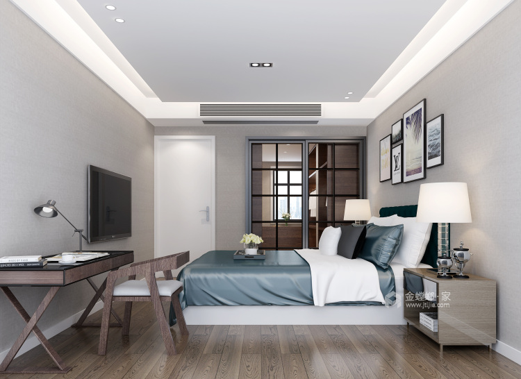 120平现代简约风，舒适明亮，温馨且简单-卧室效果图及设计说明