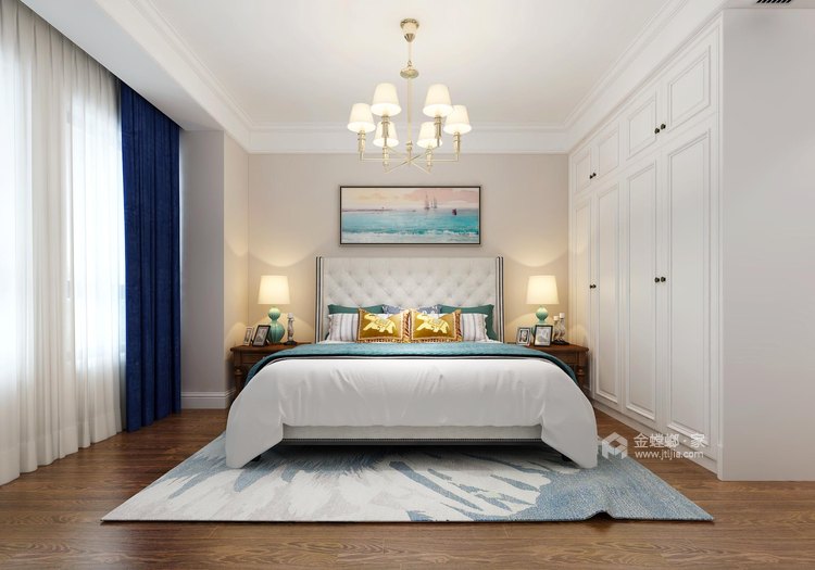 美式风格--这是一种崇尚自由的风格，格调清新雅洁-卧室效果图及设计说明