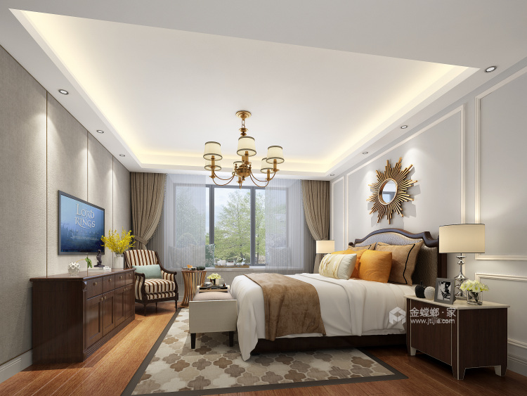 古典华丽的美式风-卧室效果图及设计说明