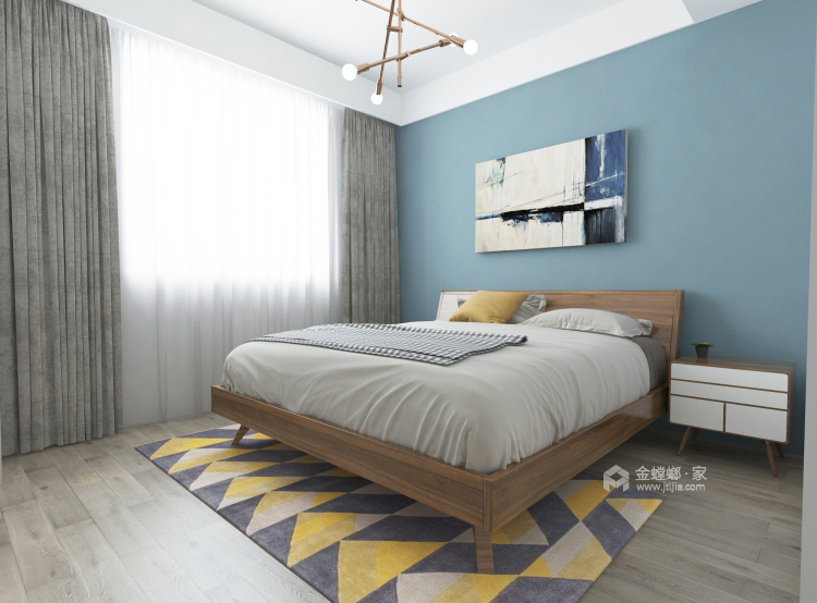 简约精致的现代风-卧室效果图及设计说明
