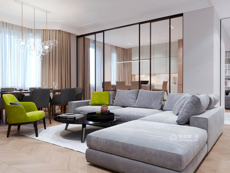 宁静和舒适的居家空间-客厅效果图及设计说明