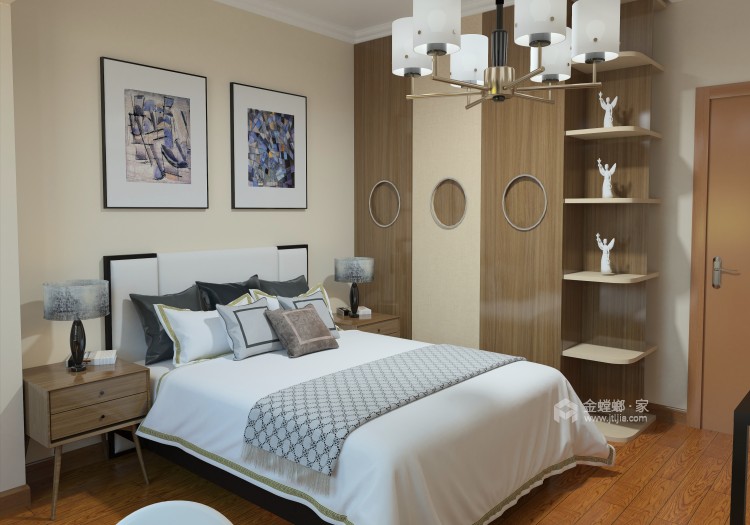 100平现代温暖的家-卧室效果图及设计说明