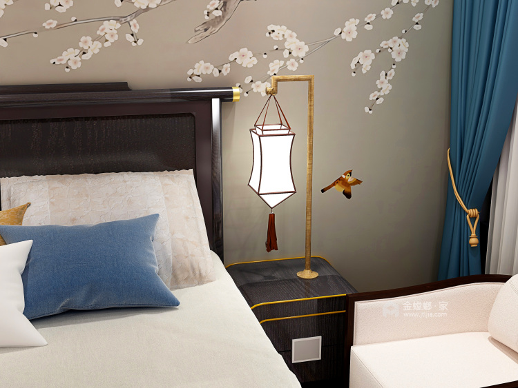 115平新中式，平和内敛、古朴端庄的优雅生活-卧室效果图及设计说明