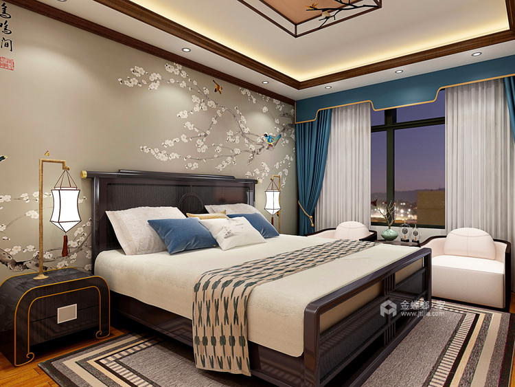 115平新中式，平和内敛、古朴端庄的优雅生活-卧室效果图及设计说明