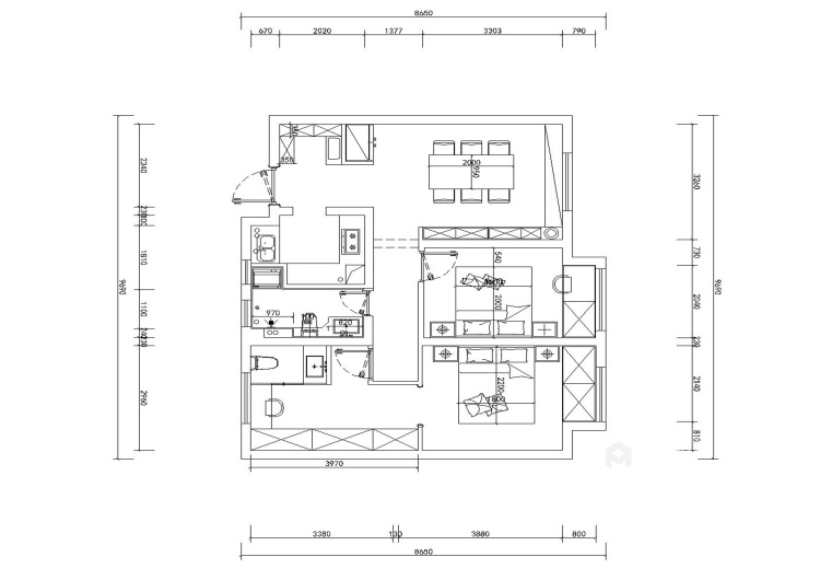 三口之家的120平舒适美家-平面设计图及设计说明