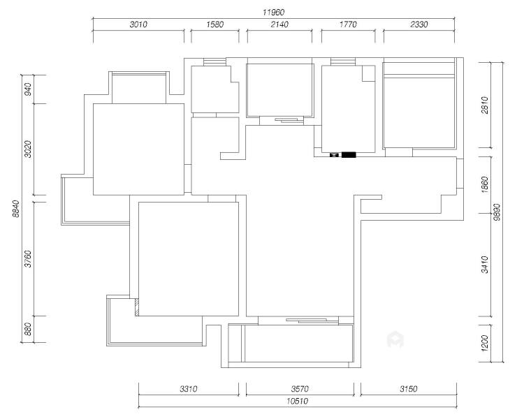 107平 现代风格婚房 品质生活从家开始-业主需求&原始结构图