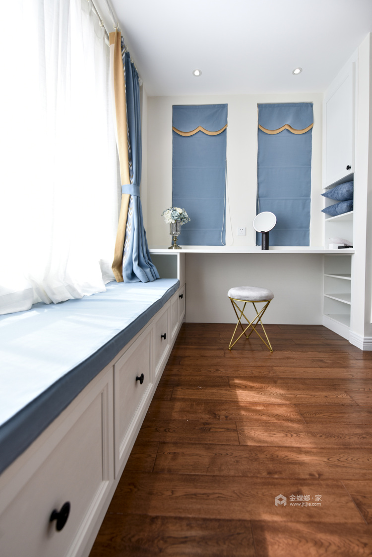 实景 200平现代美式 主打海蓝色 温馨又不失品味-卧室效果图及设计说明