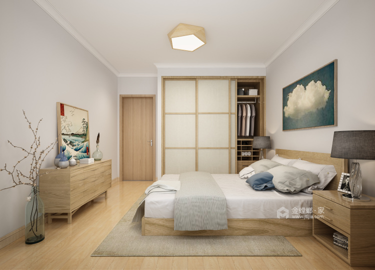 休闲放松、贴近自然的生态中式美宅-卧室效果图及设计说明