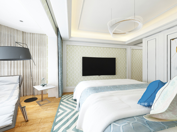 三代同堂现代风，温馨典雅的大平层-卧室效果图及设计说明