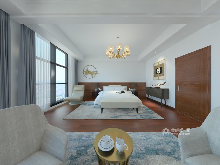 600平大别墅，舒适典雅的现代风-客厅效果图及设计说明