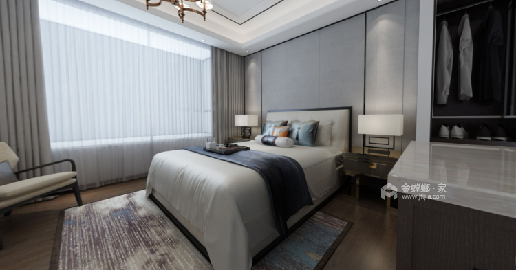 浓墨淡雅，4居新中式-卧室效果图及设计说明