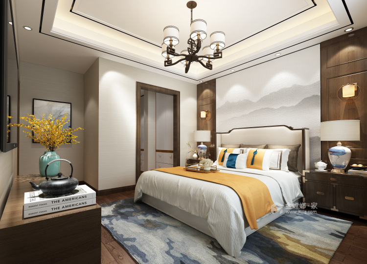 新中式也有小格调-卧室效果图及设计说明