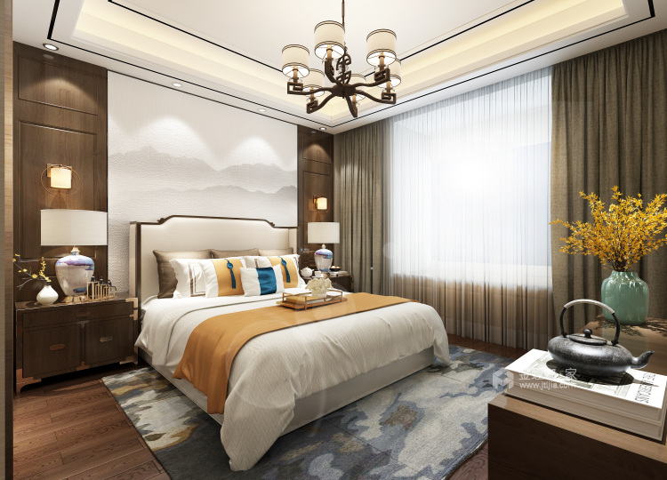 新中式也有小格调-卧室效果图及设计说明
