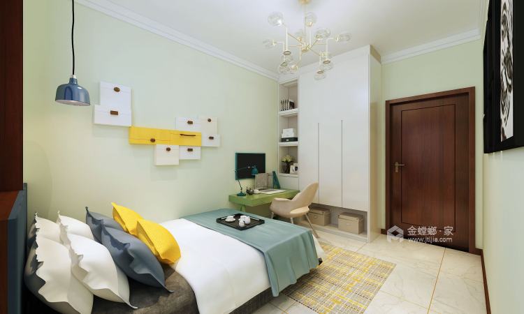 清雅淡丽的新中式-卧室效果图及设计说明