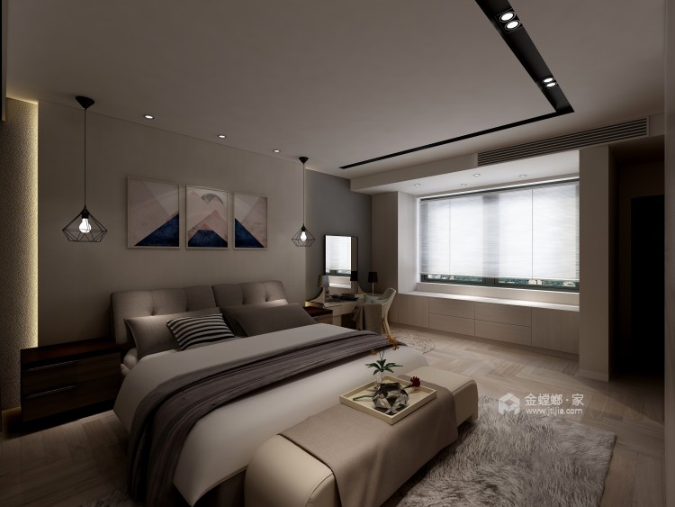 格调高级灰，一种让家变美的神秘色彩-卧室效果图及设计说明