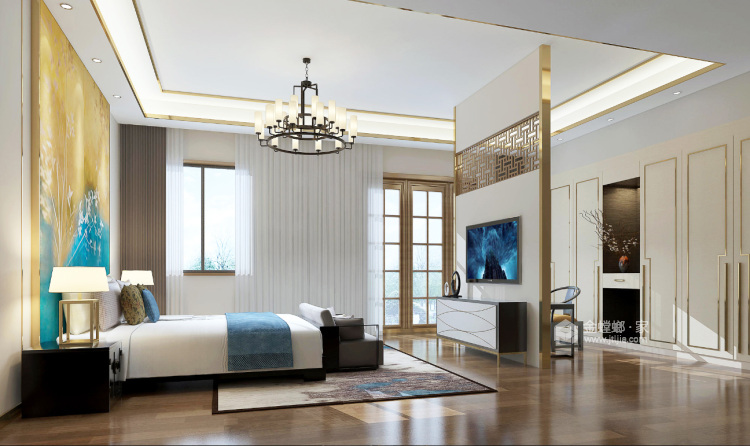 奢华新中式就看这篇-卧室效果图及设计说明