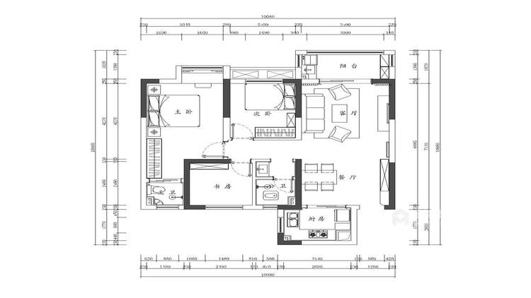 105m²充满年轻活力的北欧3居室-平面设计图及设计说明