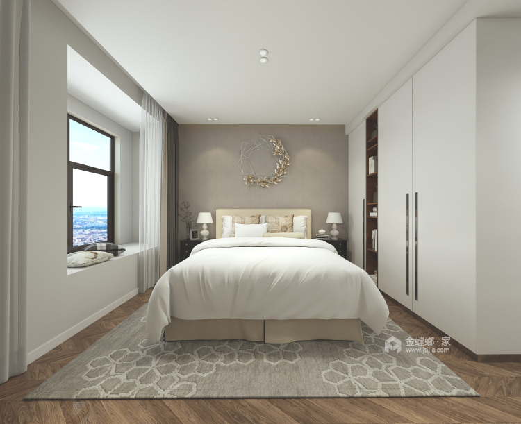 140m² 温馨、简约、大气现代简约三居室-卧室效果图及设计说明