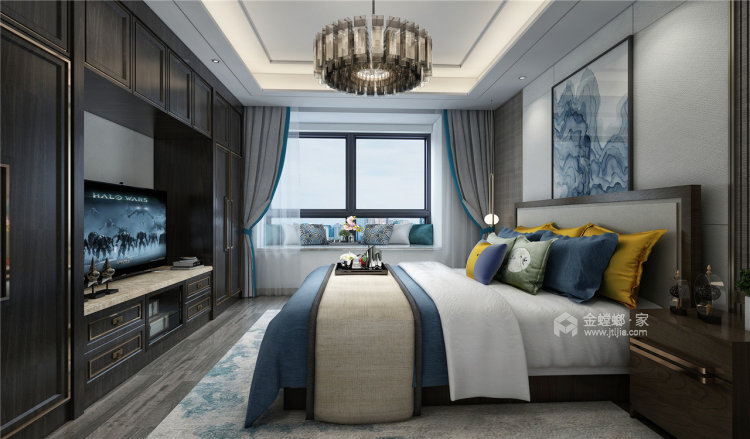 新中式风格家，古典文化与现代文艺携手并进-卧室效果图及设计说明