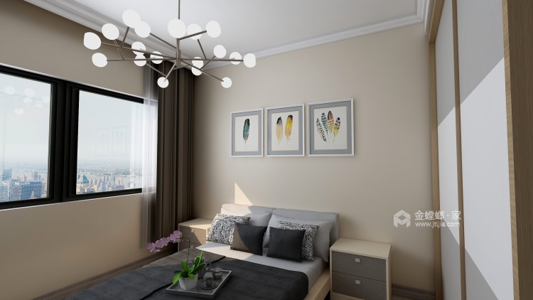 150平米现代简约风，自然明亮之美-卧室效果图及设计说明