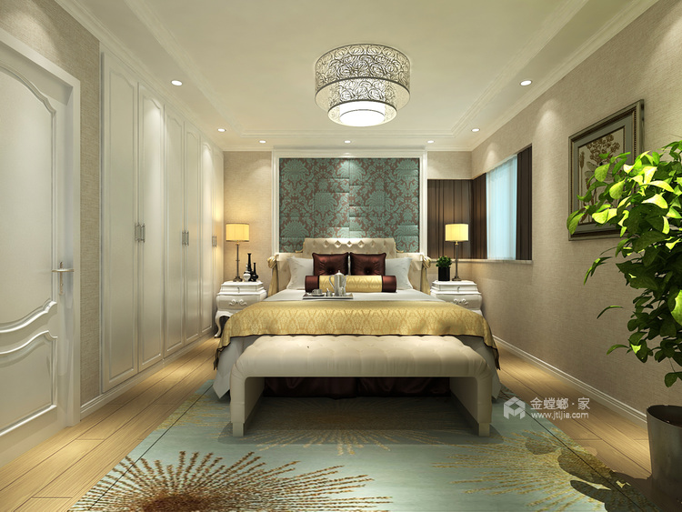 简约设计与高品质主材碰撞彰显低调不凡品位-卧室效果图及设计说明