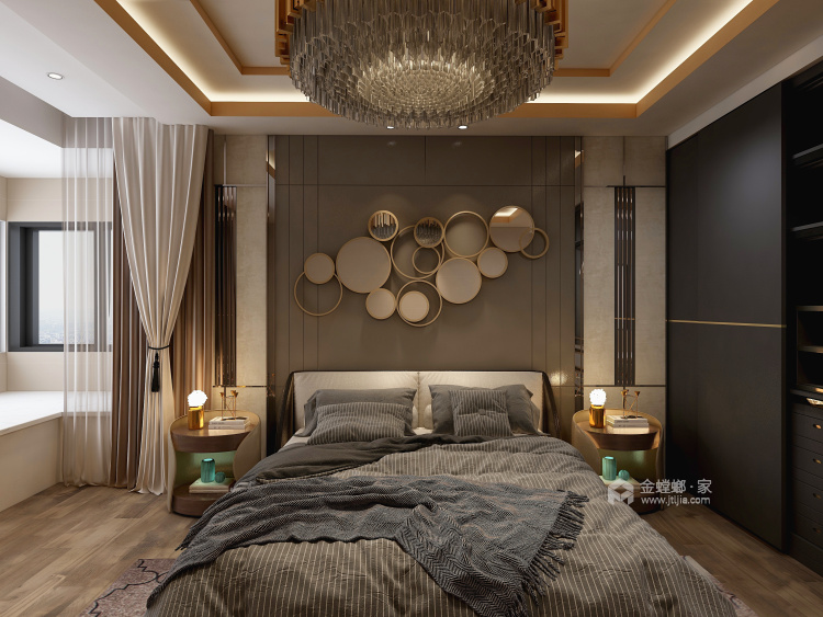 华丽的装饰，250平现代轻奢简约大平层-卧室效果图及设计说明