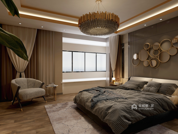 华丽的装饰，250平现代轻奢简约大平层-卧室效果图及设计说明