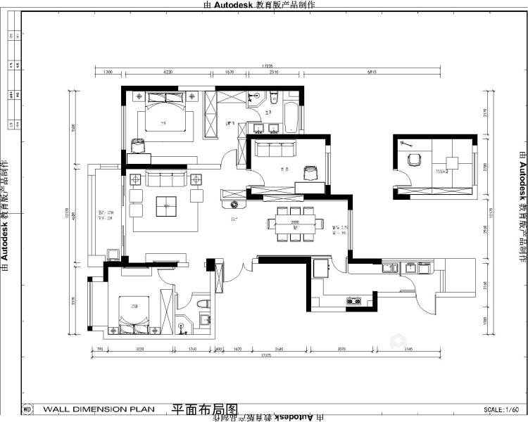 业主高度认同的160平奢华高贵新中式之家-平面设计图及设计说明