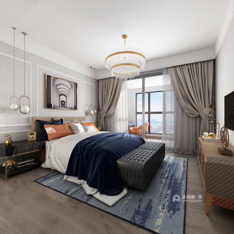 141平现代风 高品质生活的格调选择-卧室效果图及设计说明