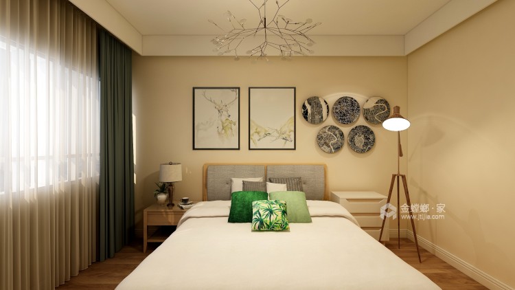 简约和实用美观结合，打造一个115平的现代家-卧室效果图及设计说明