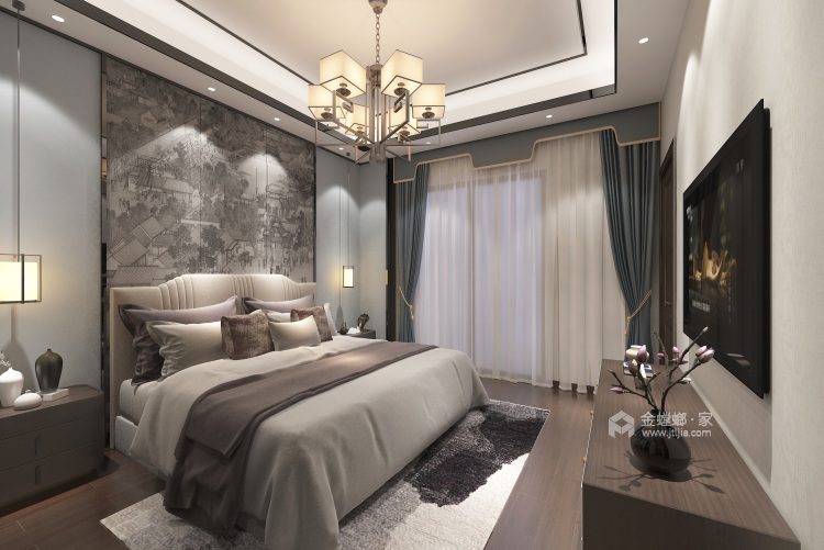 358平低调又奢华的新中式，给家一个安静祥和-卧室效果图及设计说明