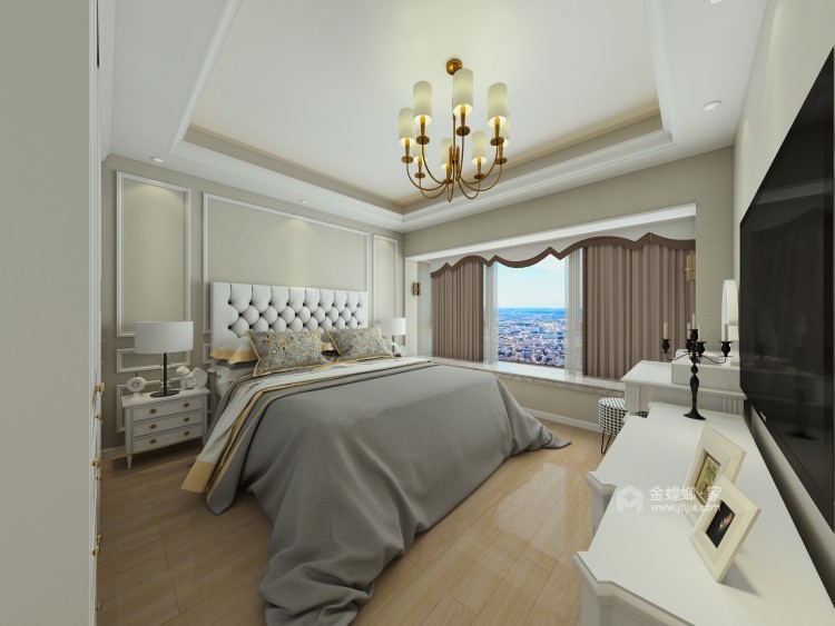 130平白色美式，是给人纯净清新的质感-卧室效果图及设计说明