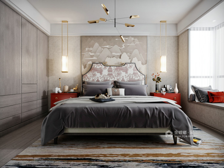 只想闭目放松融此空间 新中式也可以很时尚-卧室效果图及设计说明