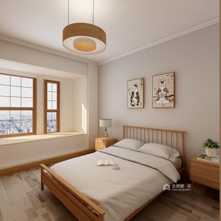 105平朴实无华日式-卧室效果图及设计说明