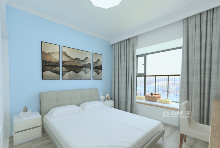 130平优雅简约系北欧风-卧室效果图及设计说明