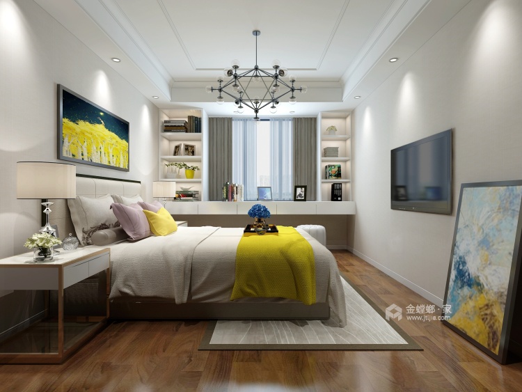 127平极简主义的现代风格-卧室效果图及设计说明
