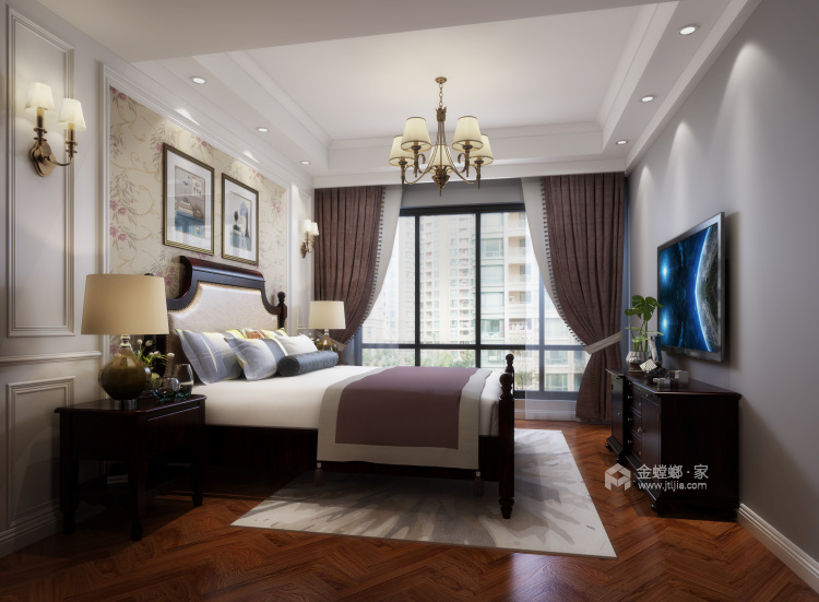 120平静谧安适系美式-卧室效果图及设计说明