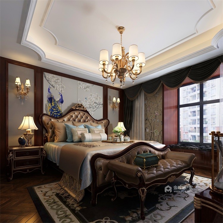 180平高贵典雅系美式-卧室效果图及设计说明