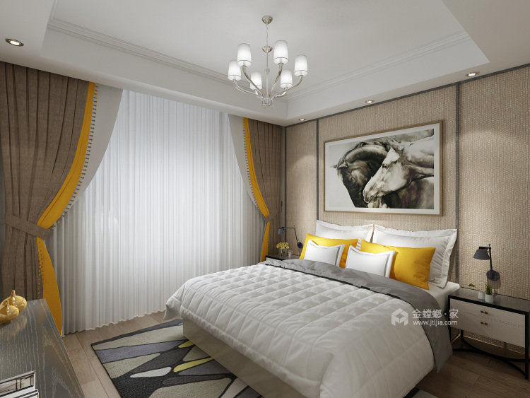 166平中性色典雅现代风-卧室效果图及设计说明