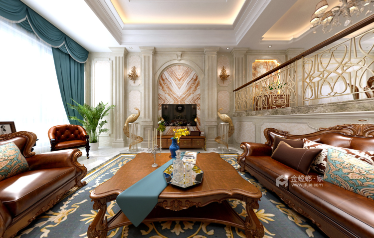 323平高贵华丽系欧式-客厅效果图及设计说明