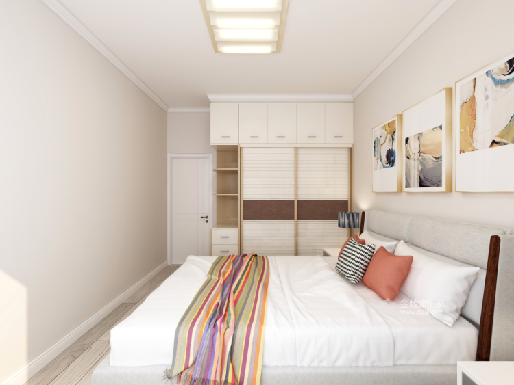 122平浅色系现代风，温馨且明亮舒适-卧室效果图及设计说明