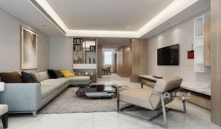 180平现代风 “复式”生活-客厅效果图及设计说明