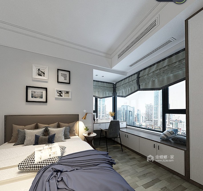 女主的现代轻奢风，体验“TVB的小资生活“-卧室效果图及设计说明