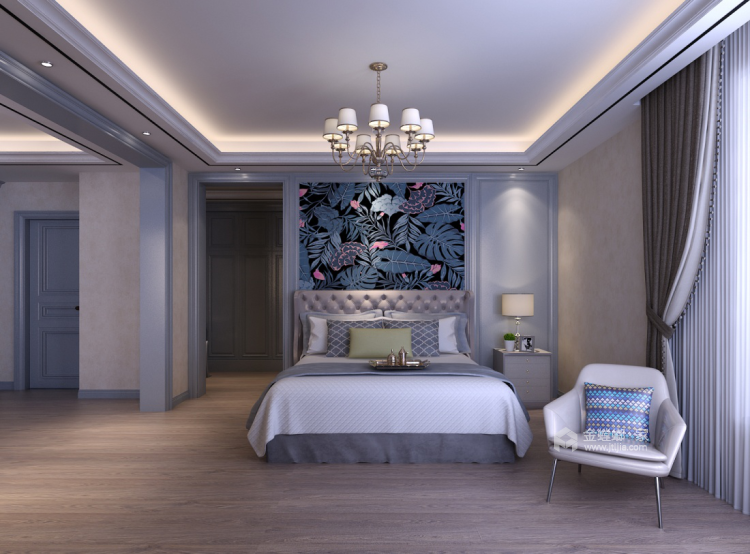 160平3居室 玫瑰金铜屏风，凸显对生活的态度-卧室