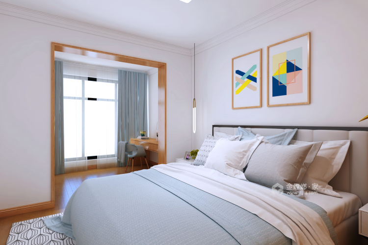140平典雅简约大三居，时下最流行的北欧风-卧室效果图及设计说明